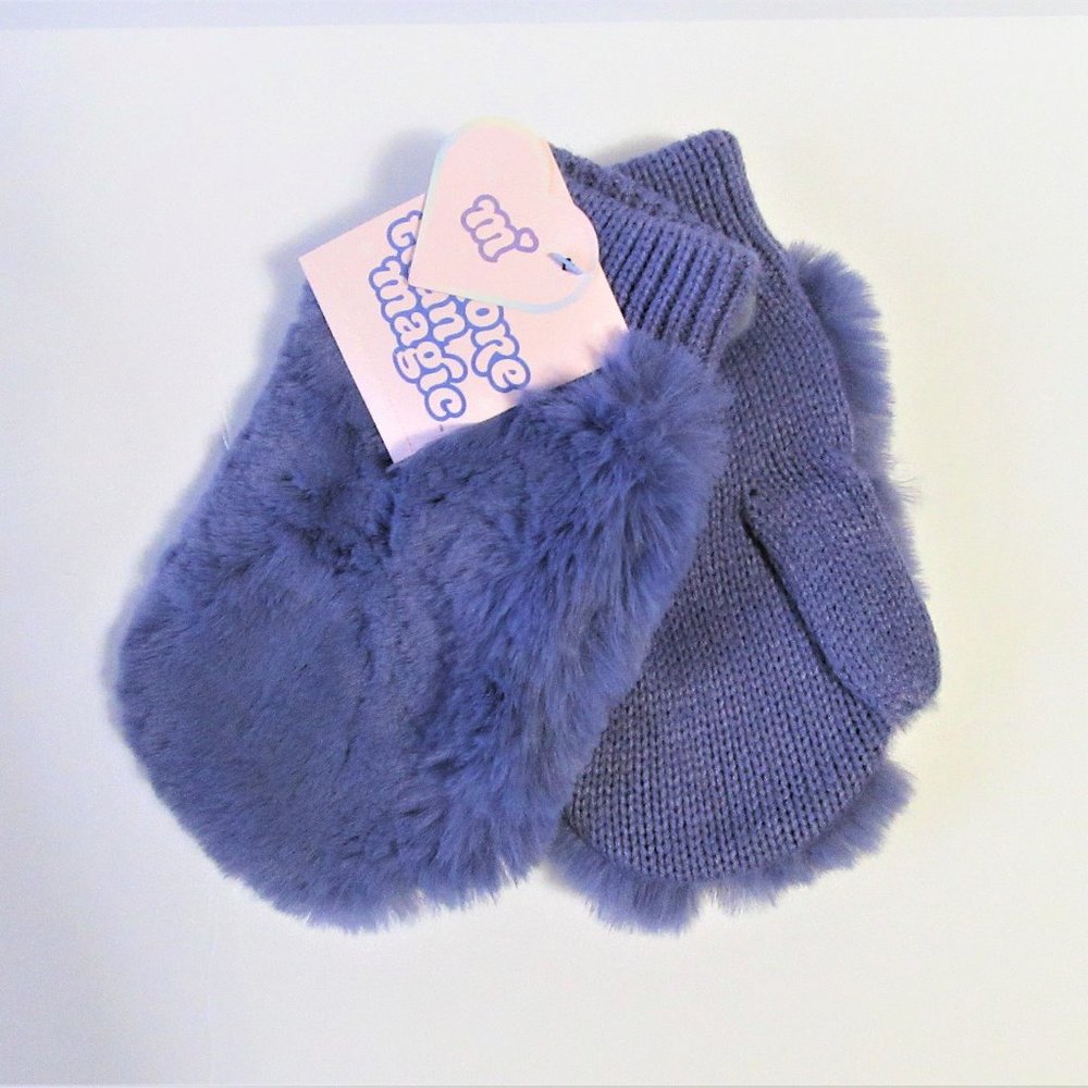💎More Than Magic 1pair Purple Fur Mittens- OS